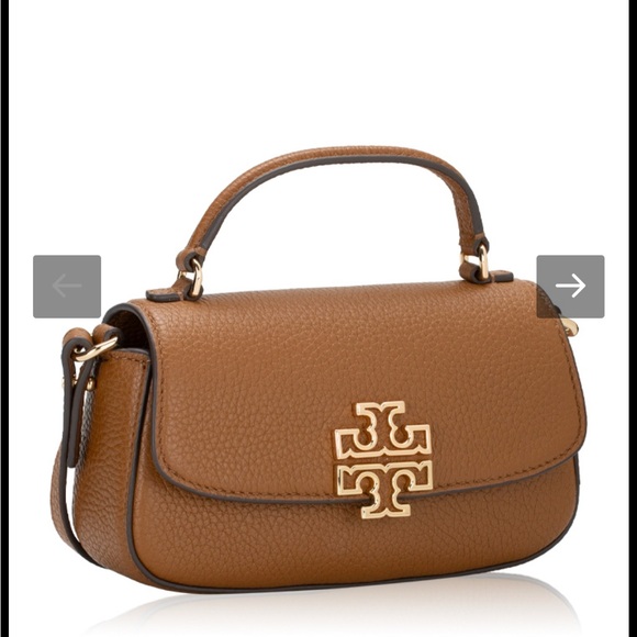 Tory Burch Britten Mini Top Handle Leather Handbag - Picture 2 of 4